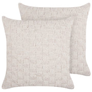 Set di 2 cuscini decorativi in tessuto beige 45 x 45 cm Modello a tinta unita in maglia