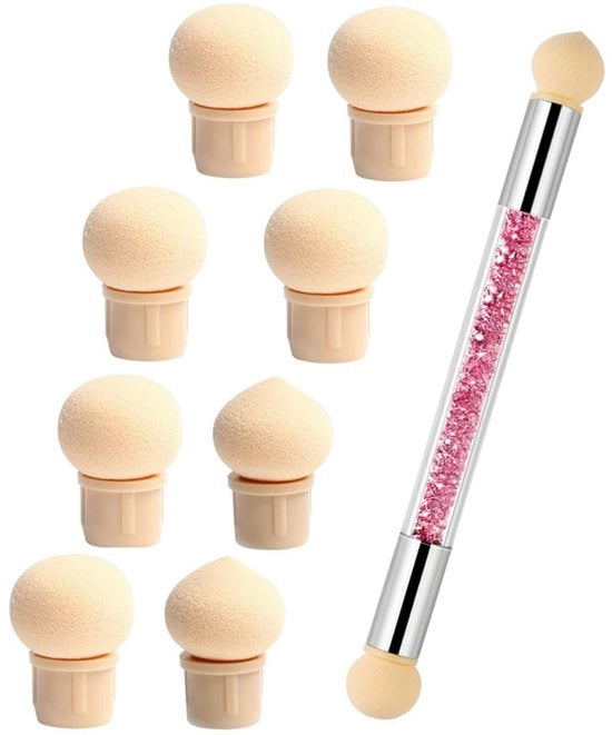 Pennello per nail art a doppia testa multifunzionale