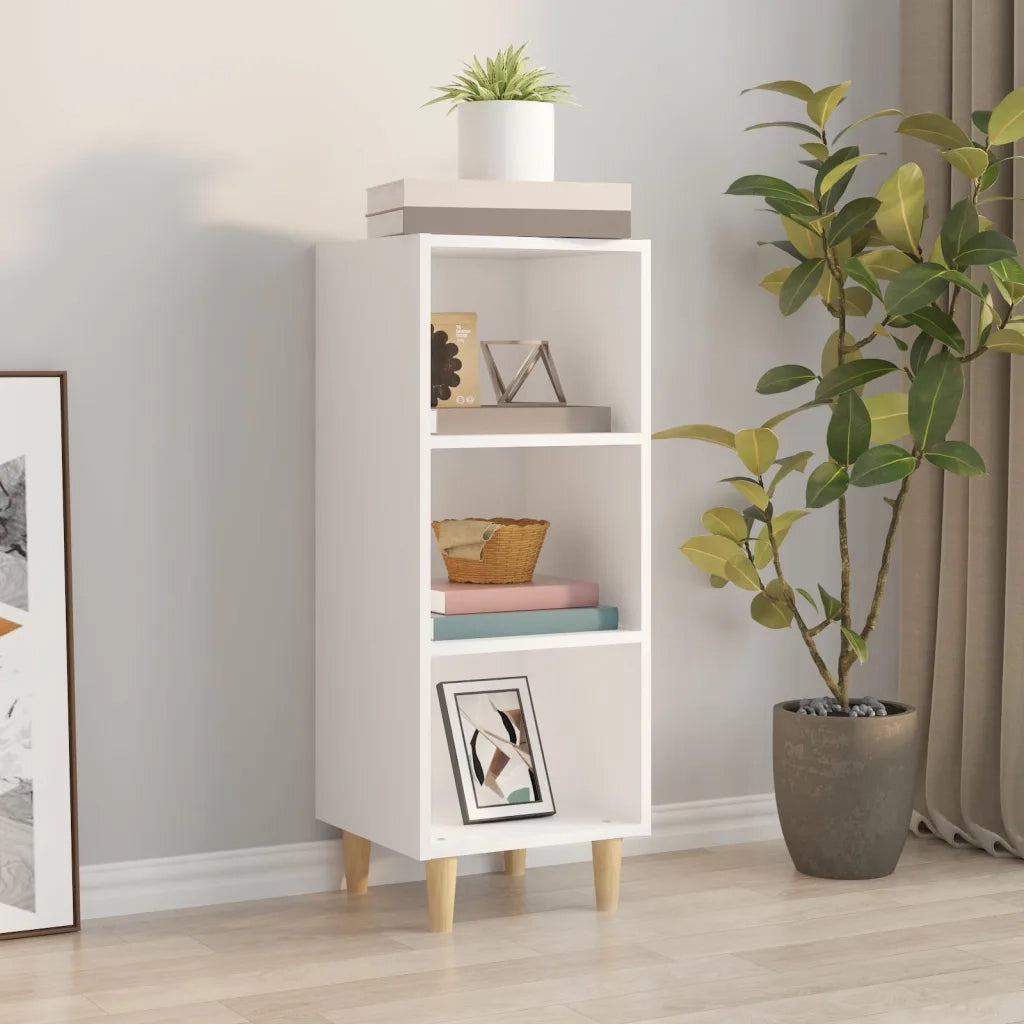 Credenza Bianca 34,5x32,5x90 cm in Legno Multistrato 812375