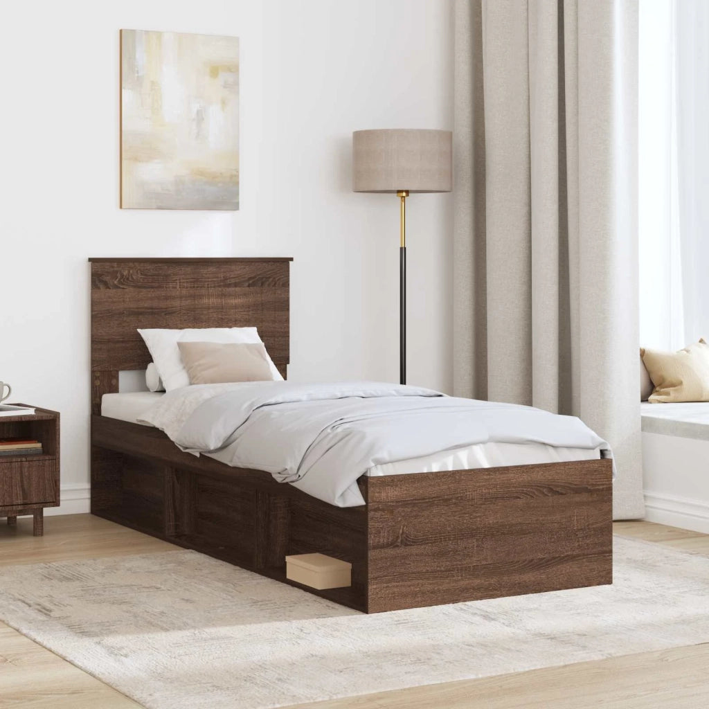 Struttura del letto Rovere Marrone 75 x 190 cm Pino massello 3410669