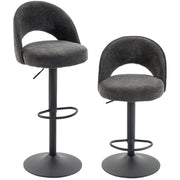 Set di 2 sgabelli da bar, regolabili in altezza e girevoli, per bancone, grigio scuro.