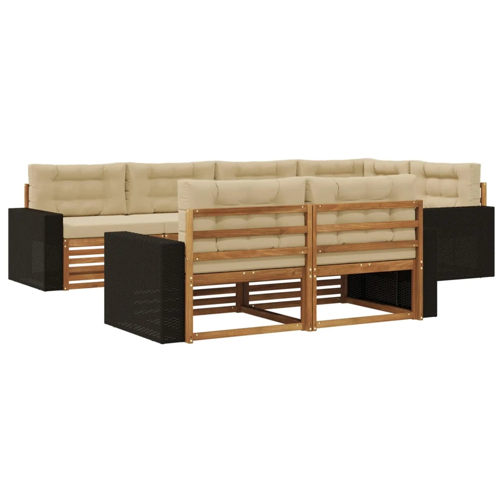 Set di divani da esterno 7 pz Naturale e Beige 3383486