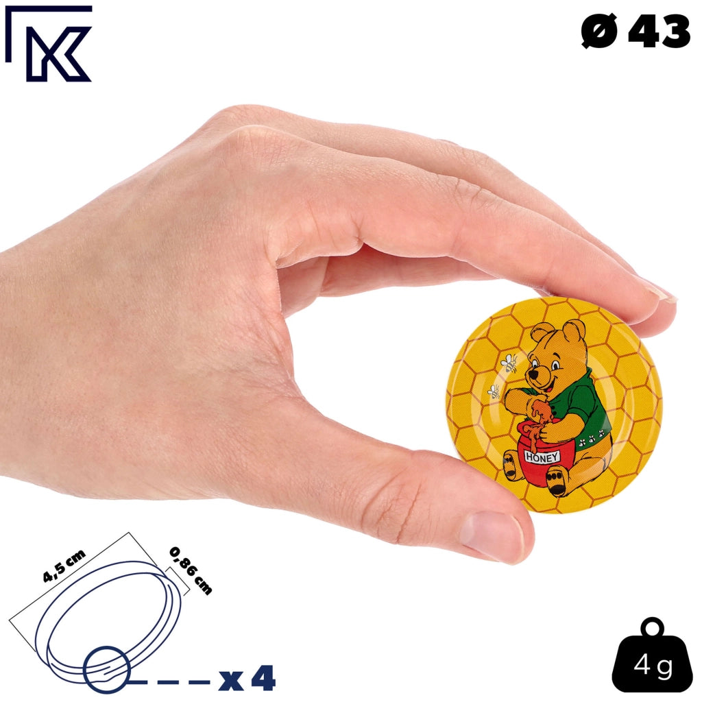 Tappi KADAX per barattoli e bottiglie, coperchi da 43 mm, sistema di chiusura a 4 punti, 10 pezzi