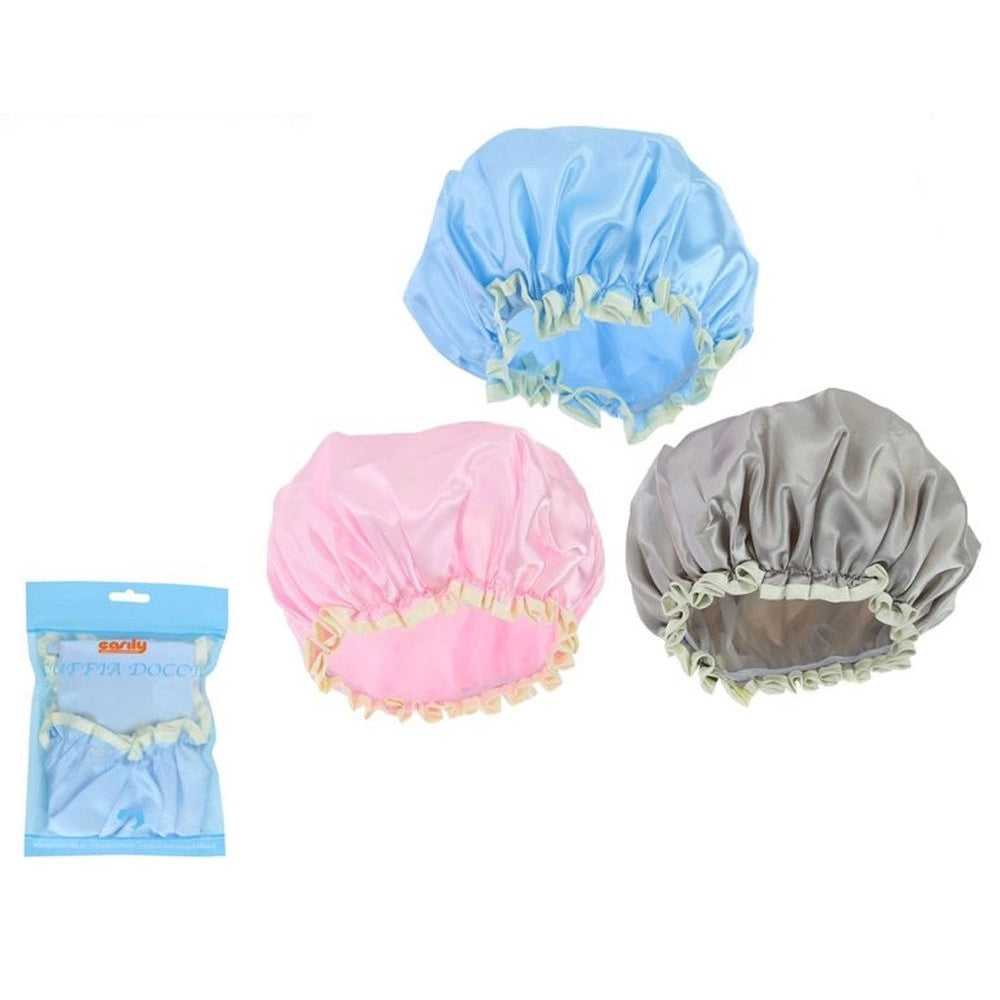 Trade Shop - Cuffia Per Doccia Bagno Elastico Colorata Lucida Con Bordino Protegge Capelli 87651 -