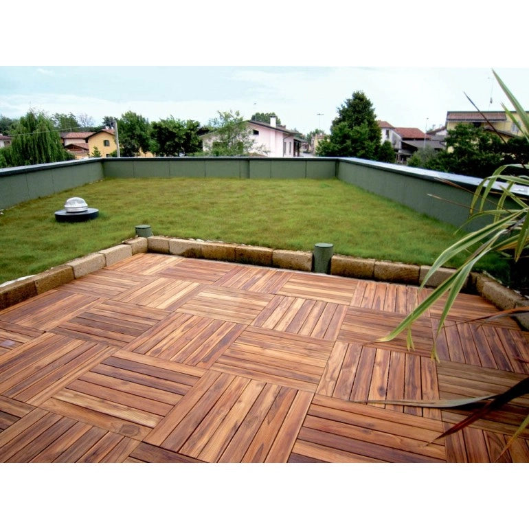 Listoplate pavimentazione modulare in legno per esterni base in plastica HDPE 55 x 55 cm PEZZI 34 equivalente a  10 m2