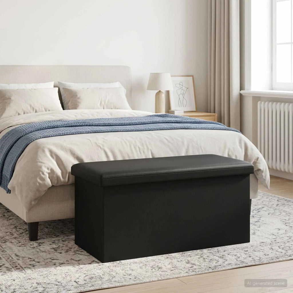 Panchina di stoccaggio pieghevole Nero PVC 42045233