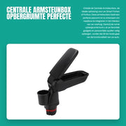 Supporto per braccio - Cassetto ampio/deep - Spazio di stoccaggio di alta qualità/materiale ABS - Adattamento perfetto - Utilizzo dello spazio ridotto - Adatto per Smart Fortwo/Forfour 453 15-19 - Cassetto di stoccaggio