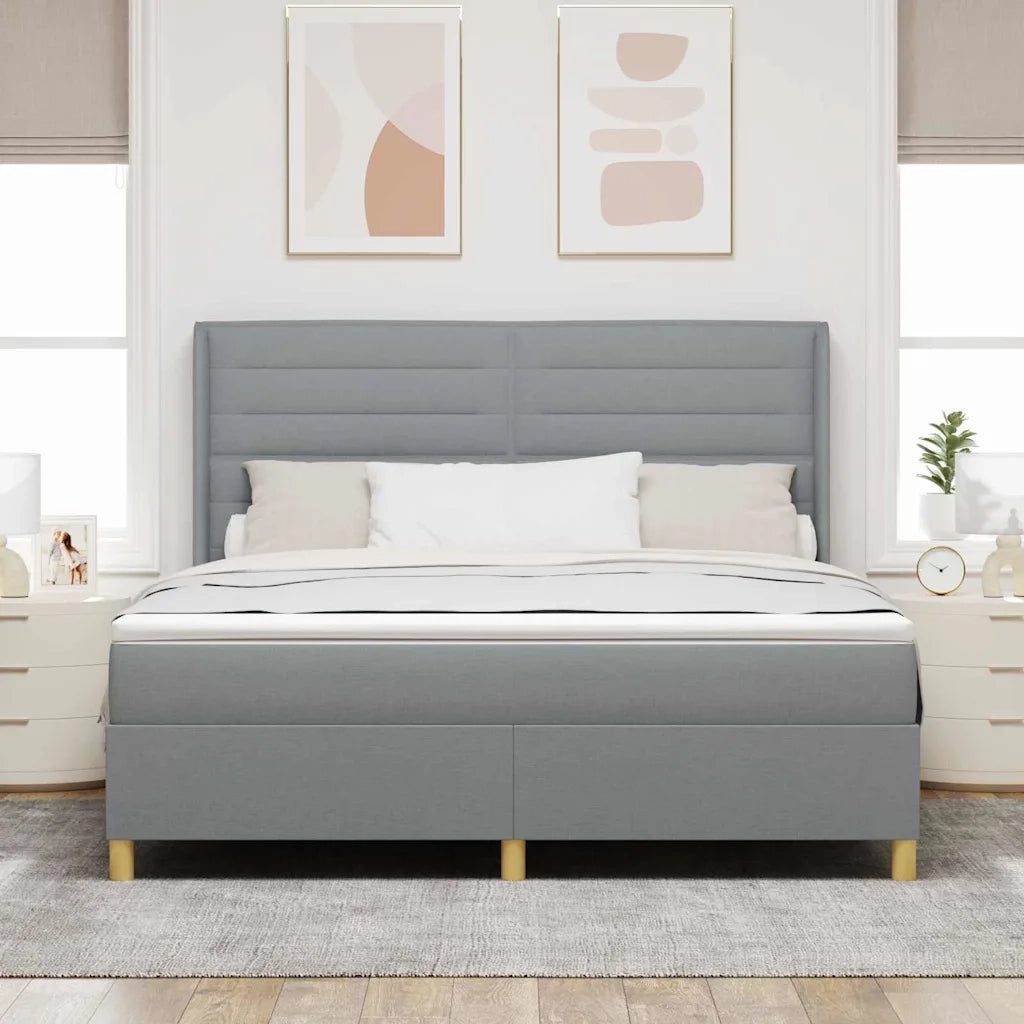 Letto a molle con materasso Grigio chiaro 180 x 200 cm Tessuto 3341784
