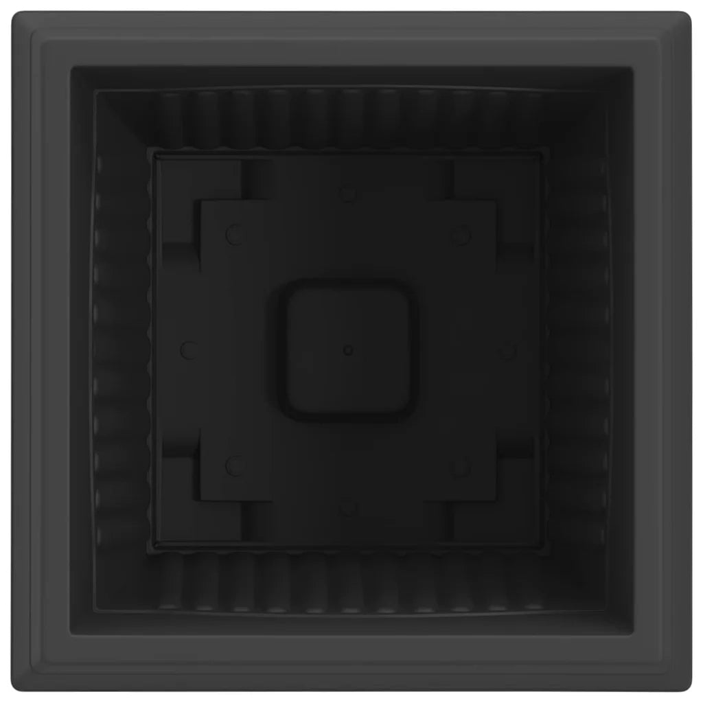Vaso quadrato per fiori 24 pcs Nero 43 x 43 x 33,5 cm Plastica