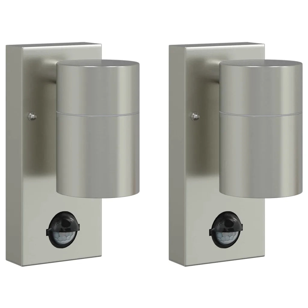 Lampada da Parete Esterna 2 pz Argento 6,5 x 10,5 x 16 cm CFW7916836