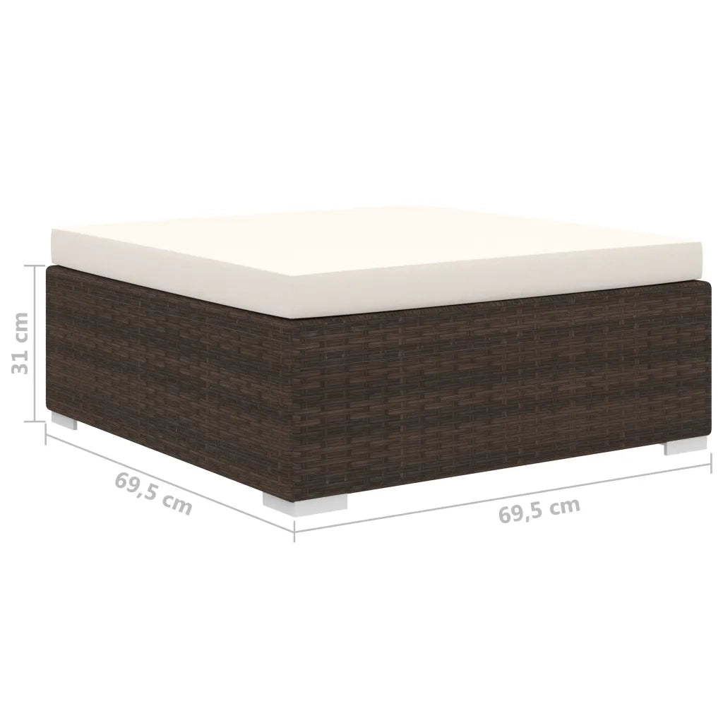 Set Divani da Giardino 8 pz con Cuscini in Polyrattan Marrone 48311
