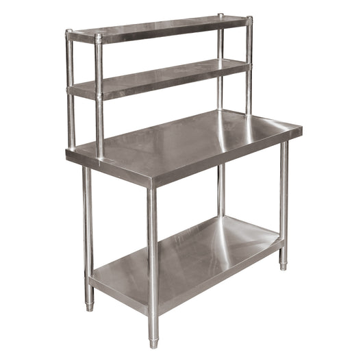 Tavolo da lavoro acciaio inox 120x60x145cm con ripiano utensili Piano di lavoro gastronomia