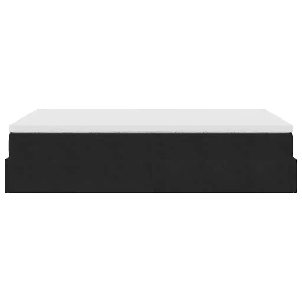 Pouf Letto con Materasso Nero 120x190 cm Velluto 3311173