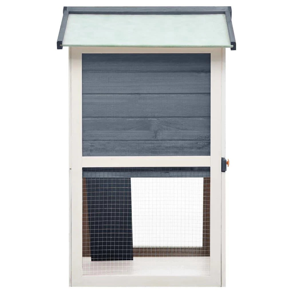 Conigliera da esterno con 3 porte 94 x 60 x 98 cm legno grigio e bianco 02_0000589