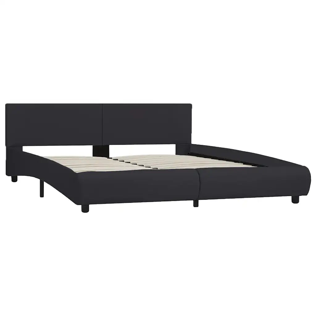 Giroletto con LED Nero in Similpelle 160x200 cm