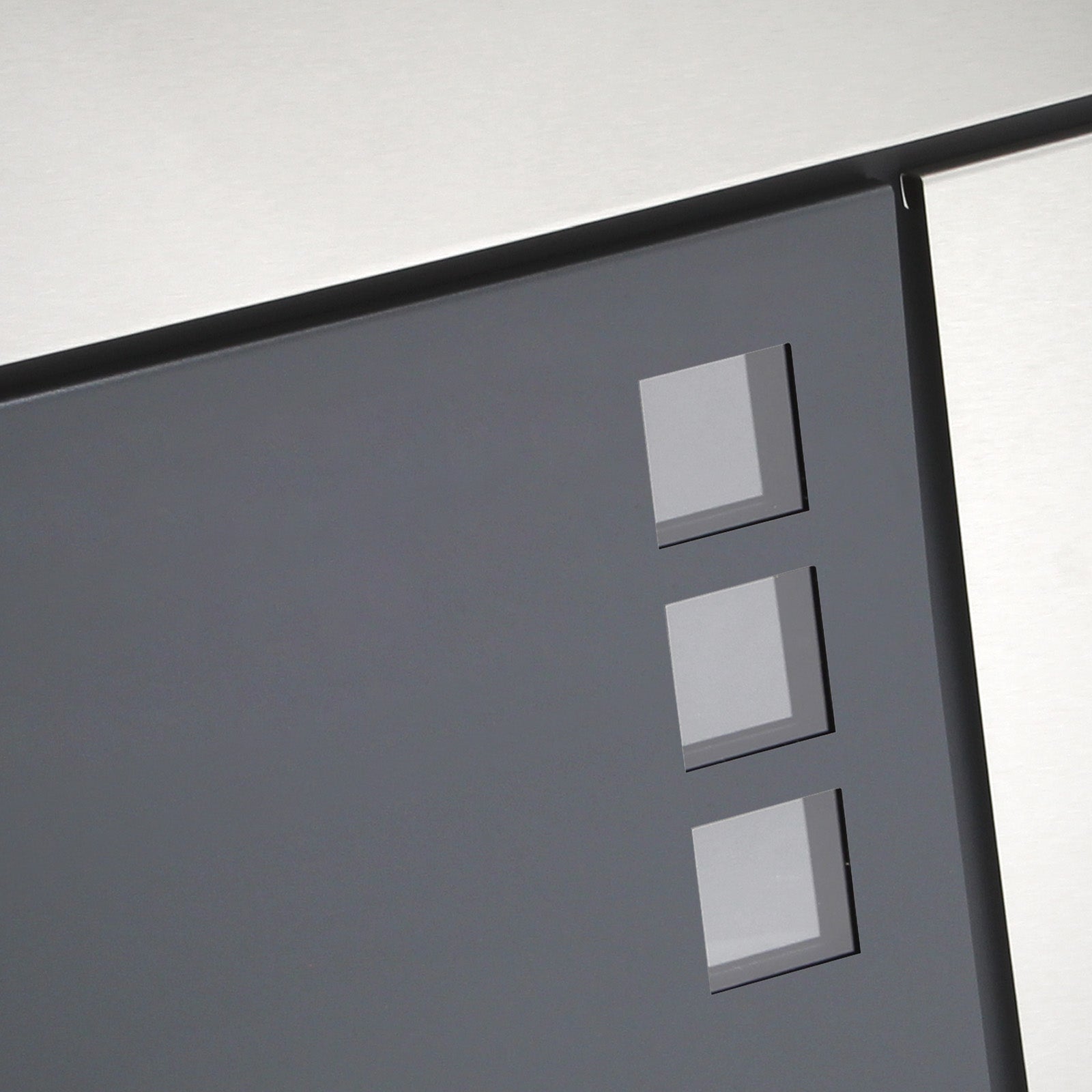 Cassetta postale con vano portagiornale V24 antracite e acciaio inox 370 x 105 x 370 mm