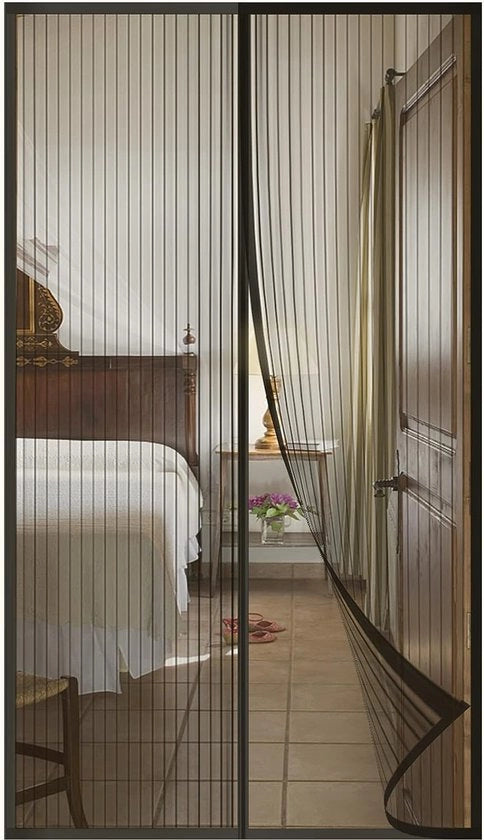 Velo anti insetti magnetico per porta finestra, balcone e terrazza, protezione insetti per finestra, tenda anti insetti per porta esterna (95 x 210 cm, nero)