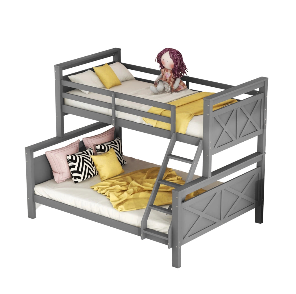 Letto a castello trasformabile 90/140x200 cm grigio