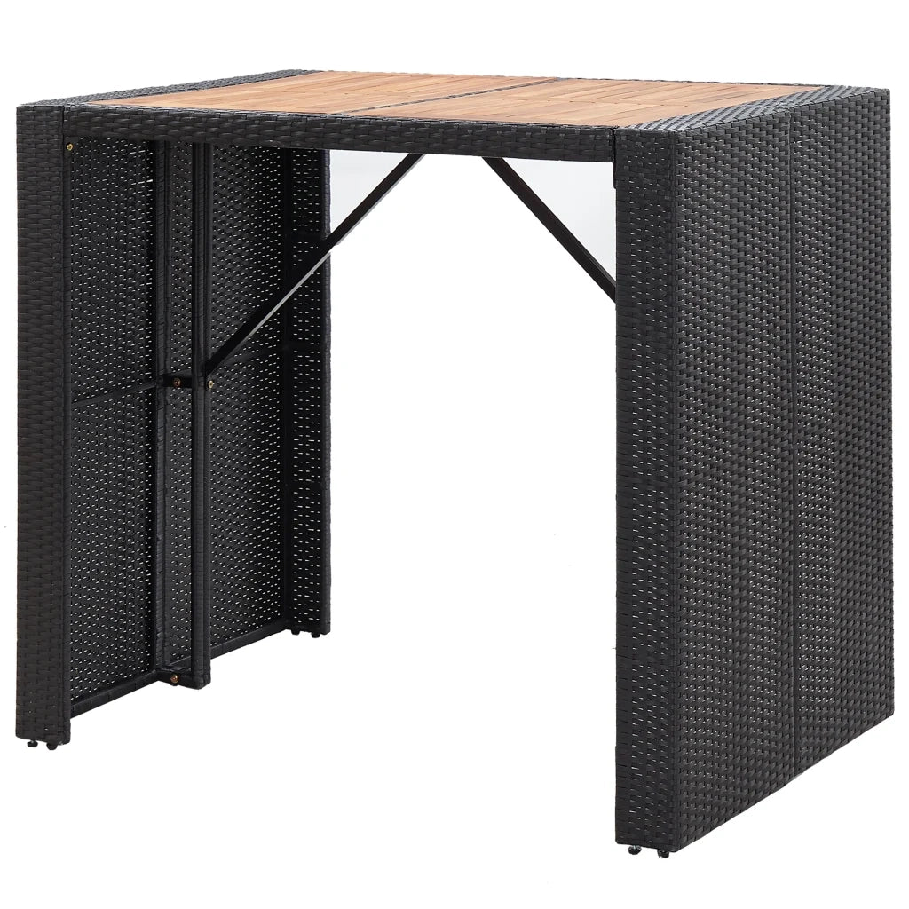 Set da Bar da Giardino 5 pz in Polyrattan e Massello d'Acacia  cod mxl 35362