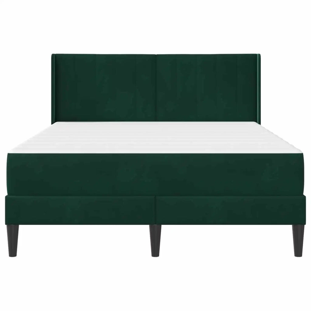Struttura letto con materasso Verde Scuro 140 x 200 cm Velluto