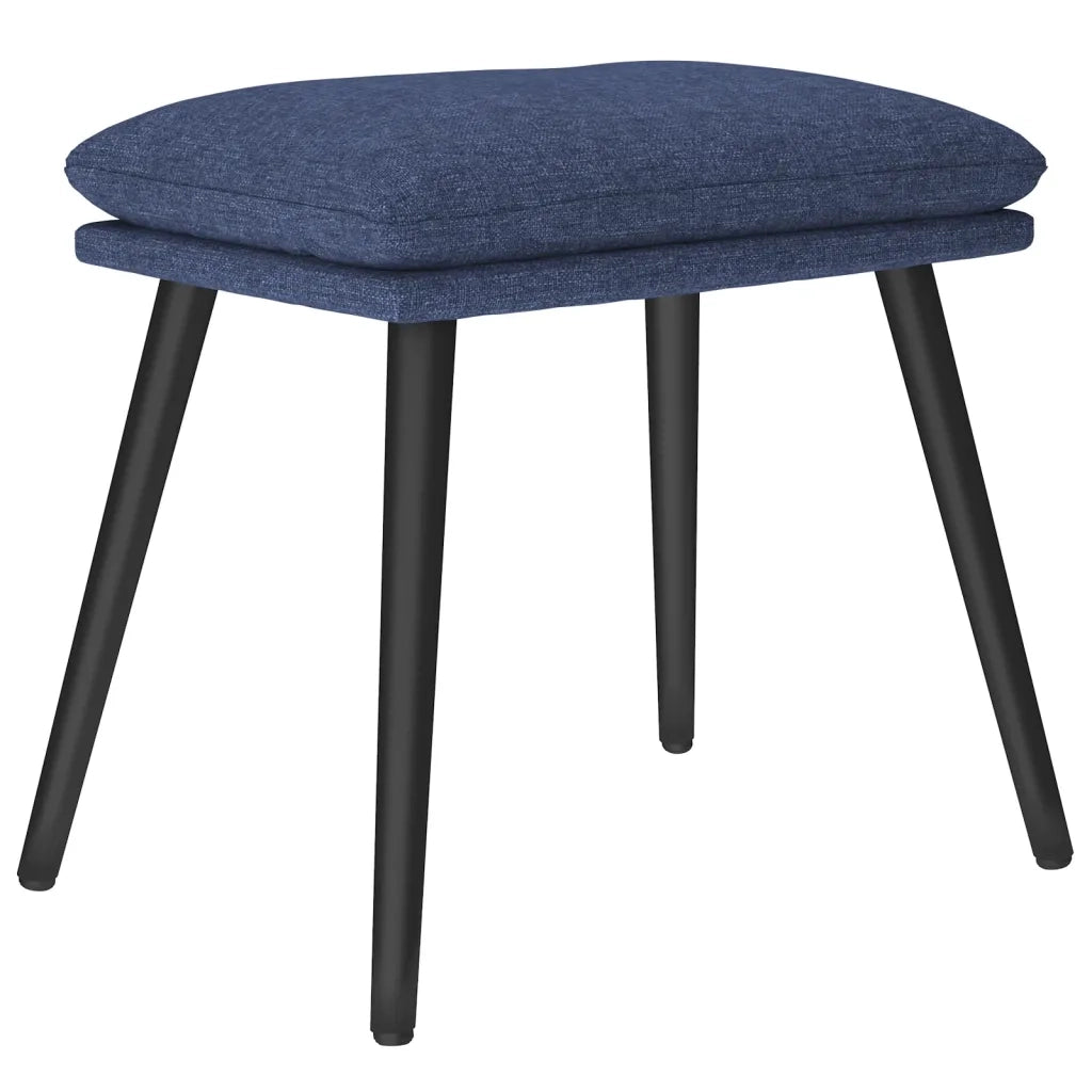 Poltrona Relax con Poggiapiedi Blu in Tessuto cod mxl 24484