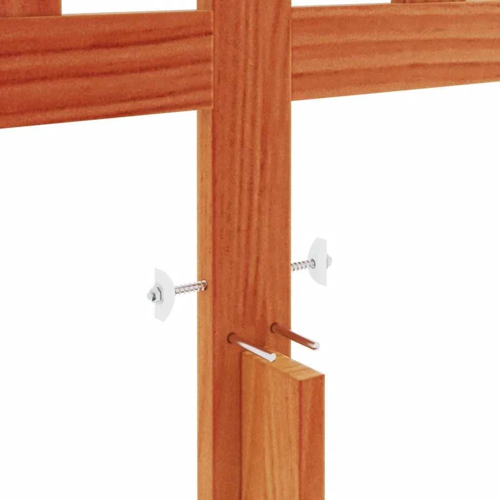 Testiera | Testata Marrone Cera 135 cm in Legno Massello di Pino