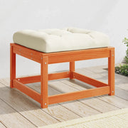 Poggiapiedi da Giardino con Cuscino Marrone Cera Massello Pino 844701