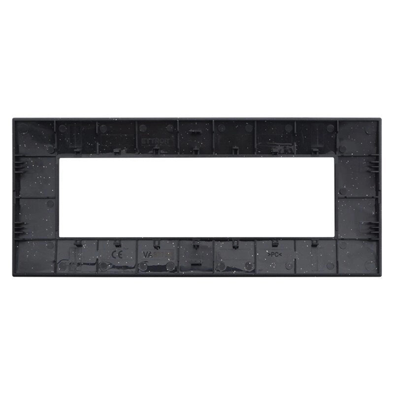 Placca Plastica Serie Venus 7P Colore Nero Brillante Compatibile Con Vimar Arke