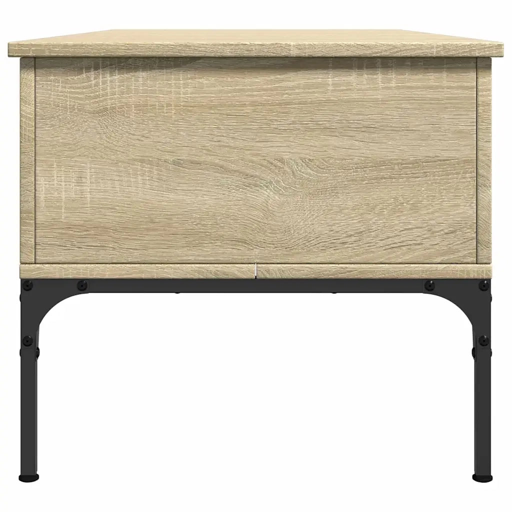 Tavolino Rovere Sonoma 100x50x45 cm Legno Multistrato e Metallo 845412