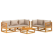 Set di mobili da giardino mobili da esterno 6 pezzi con cuscini tortora legno massello 02_0016951