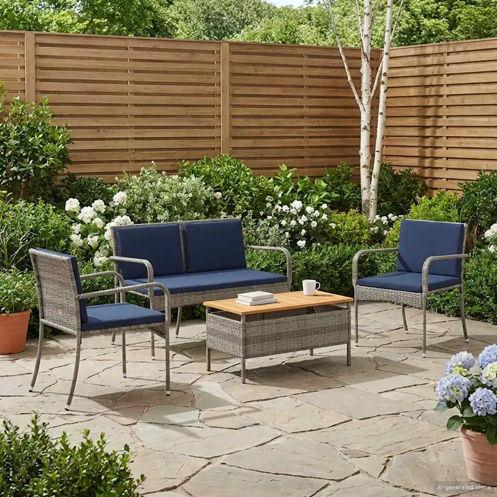 Set da giardino Grigio polyrattan 42025106
