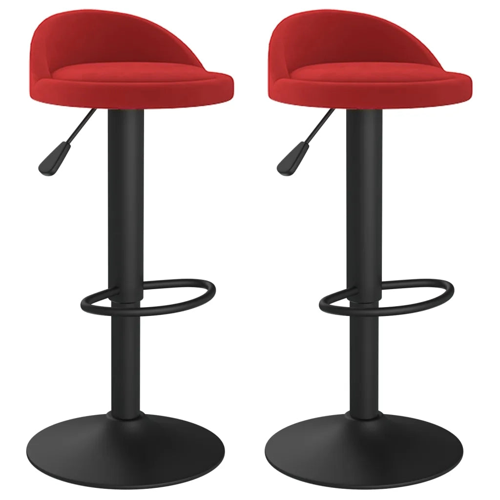 Sgabelli da Bar 2 pz Rosso Vino in Velluto 333607