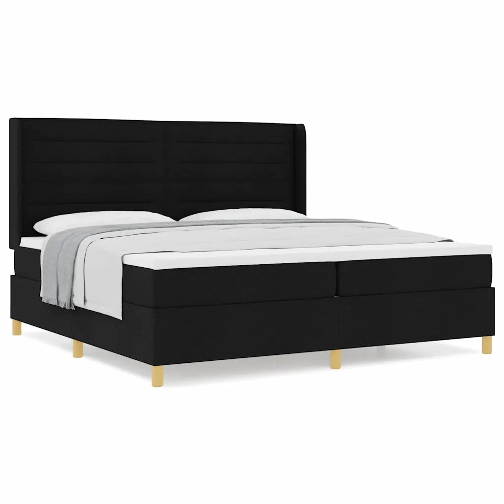 vidaXL Letto a Molle con materasso Nero 200 x 200 cm Tessuto