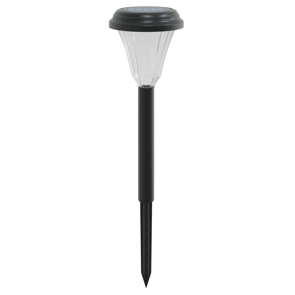 Set di 12 luci solari per vialetti e pali da giardino 8,5 x 31 cm illuminazione automatica atmosfera accogliente nero PS 02_0056662