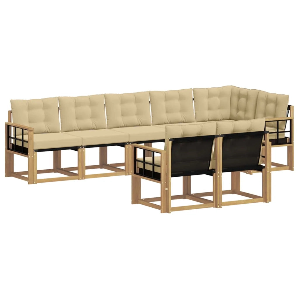 Set di divani da esterno 8 pz Bianco e Beige 3389603