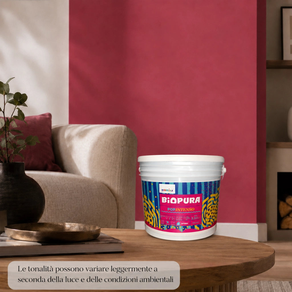 Popintenso palestra e decori interni pittura murale lavabile e coprente cromika *** formato 2.5 lt, colore- anguria p...