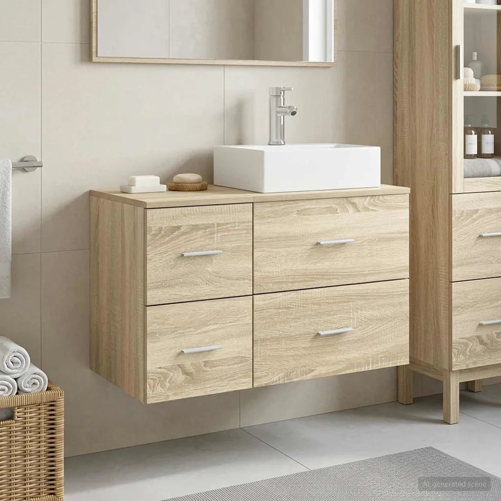 Set di mobili per il bagno 2 pz Rovere Sonoma 3403970