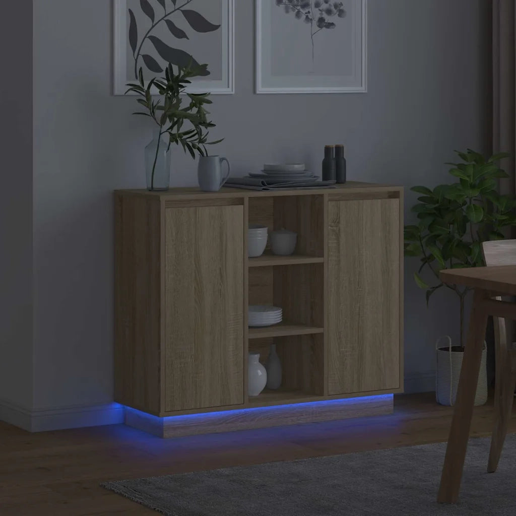 Credenza | Madia LED Rovere Sonoma 90 x 32 x 75 cm Legno multistrato