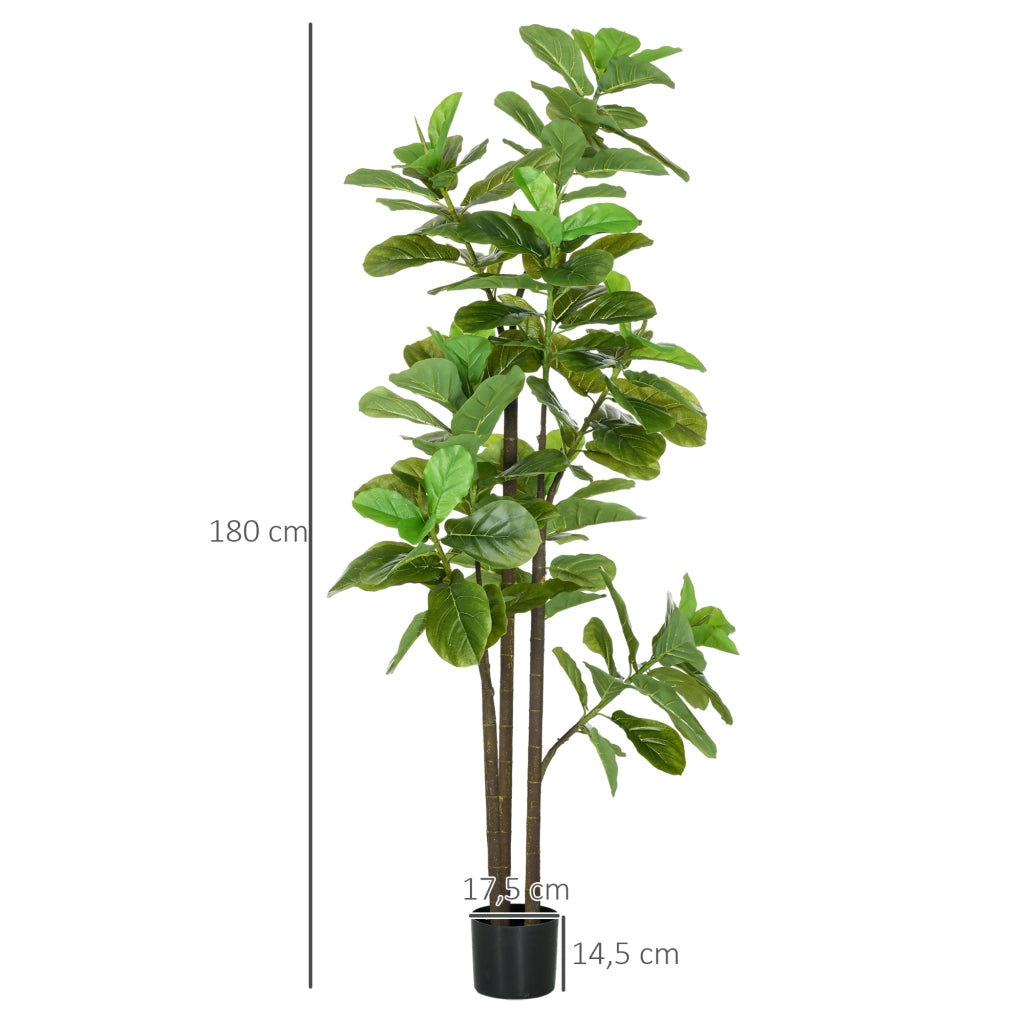 Piante Finto Ficus Lyrata 2 Pezzi ¨C Minimal ¨C Verde 180cm con Vaso