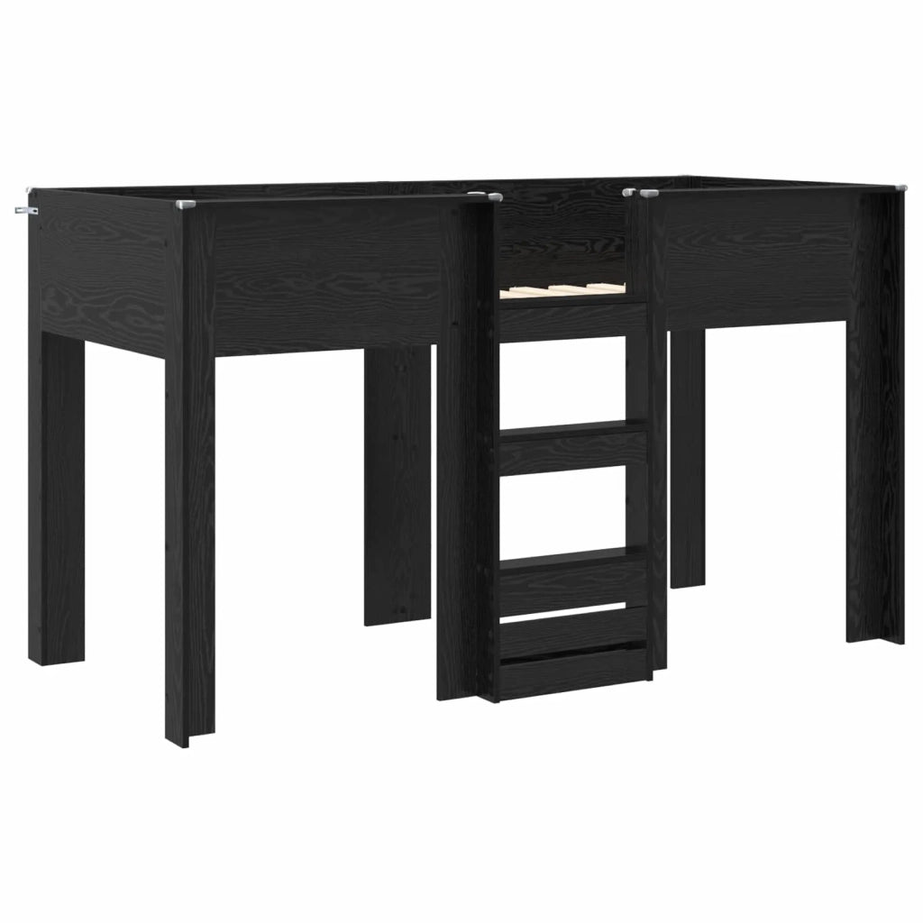 Letto a Castello per Bambini | Letto Infantile | Lettino Rovere Nero 75 x 190 cm