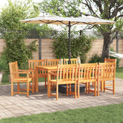 Set da pranzo per il giardino 9 pezzi in legno massello di acacia