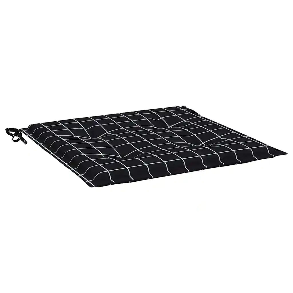 Cuscini Sedia 4 pz Motivo a Quadri Nero 40x40x4 cm in Tessuto 361015