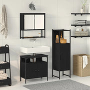 Set di mobili per il bagno 3 pcs Nero Legno multistrato 3334378