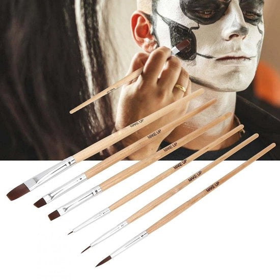 Set di pennelli per vernice a olio - 6 pezzi - pennelli per trucco professionale - pennelli per acquerello - adatto per principianti e esperti - facile da pulire