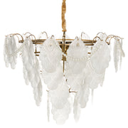 Lampadario in ottone, metallo e vetro ⌀ 46 cm Lampada a sospensione stile glamour