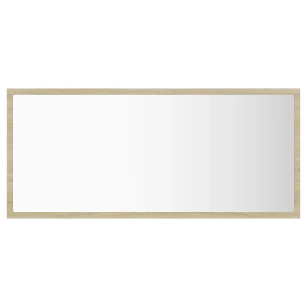Specchio da Bagno LED-Specchio decorativo con LED Rovere Sonoma 90x8,5x37 cm in Acrilico
