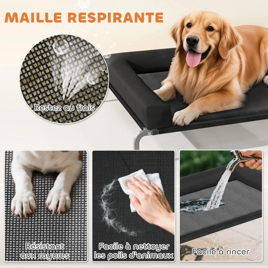 Brandina rialzata per cani ¨C Xylo ¨C 130x90x30 cm nero