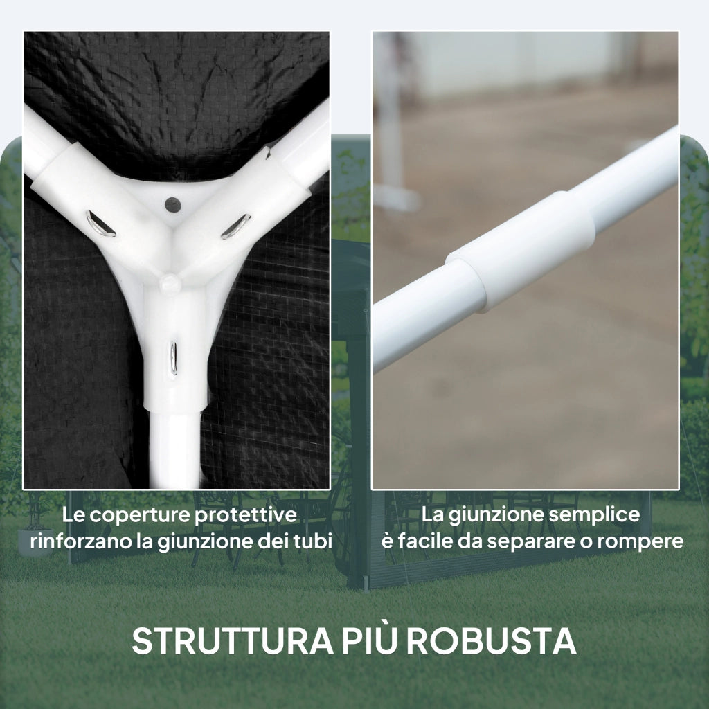 Gazebo Pieghevole 4x3 m con Zanzariera ¨C zephmum ¨C Grigio Scuro, Metallo e PE