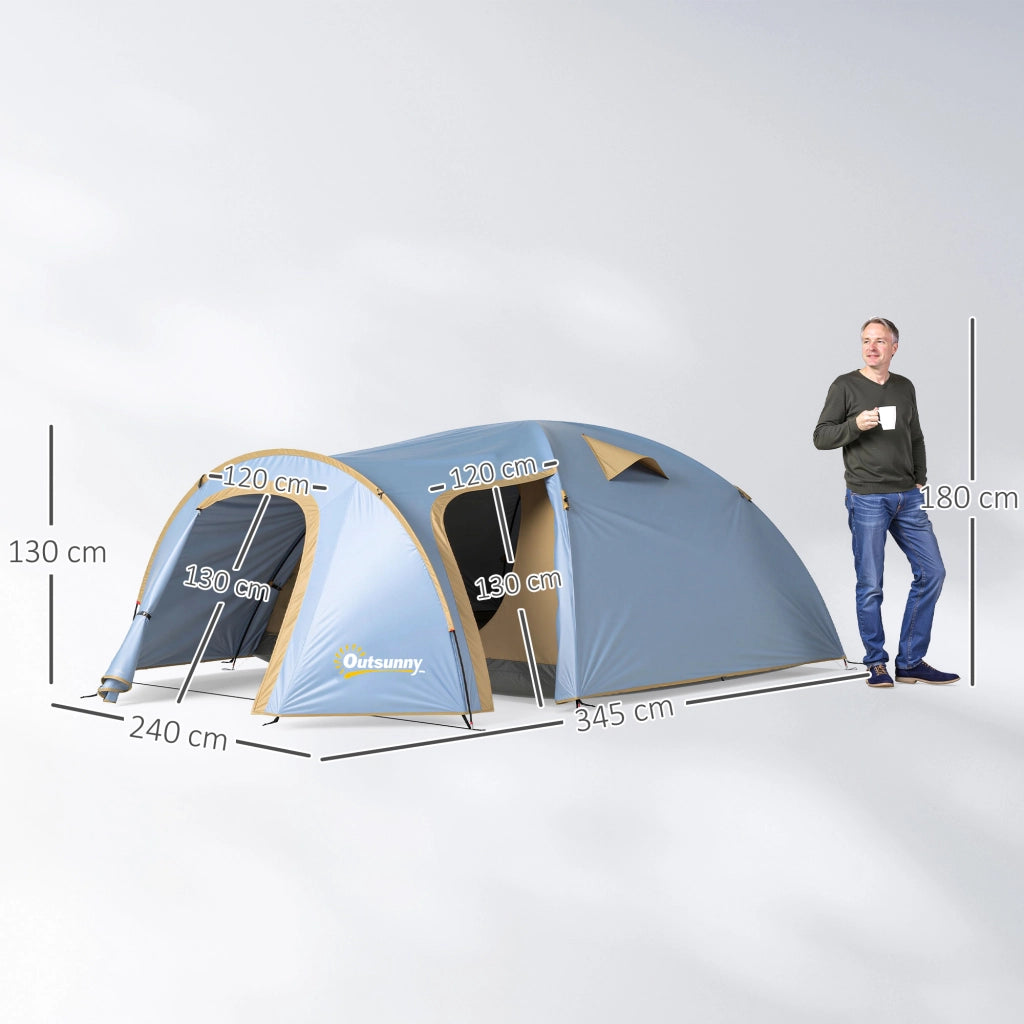 Tenda da campeggio 4 persone ¨C zephmum ¨C blu 345x240x130 cm
