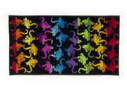 Telo Mare Jacquard In Spugna Disegno Fantasy Geco - 90x170 - Nero